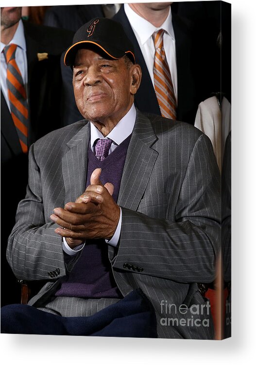 Three Quarter Length Acrylic Print featuring the photograph Willie Mays #1 by Win Mcnamee