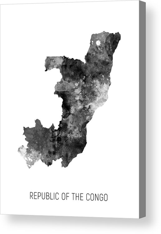 Republic Of The Congo Acrylic Print featuring the digital art Republic of the Congo Watercolor Map #2 by Michael Tompsett
