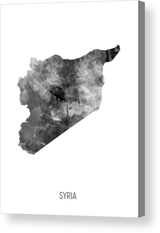 Syria Acrylic Print featuring the digital art Syria Watercolor Map #2 by Michael Tompsett
