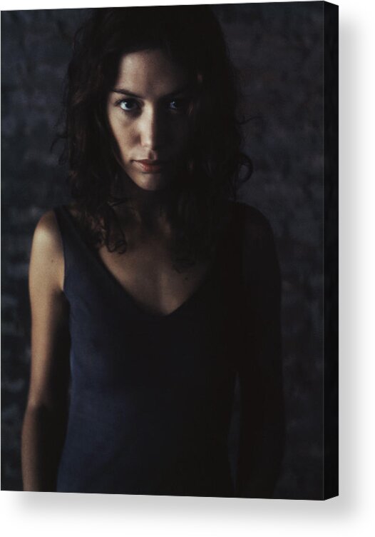 Caucasian Ethnicity Acrylic Print featuring the photograph Woman looking into camera, portrait. #2 by Matthieu Spohn