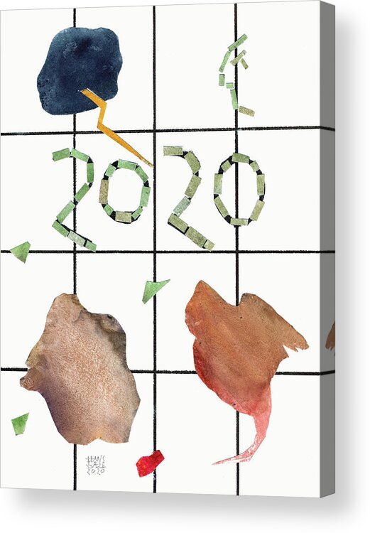 Cut Outs Acrylic Print featuring the mixed media 2020 by Hans Egil Saele