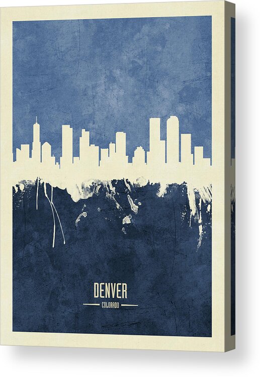 Denver Acrylic Print featuring the photograph Denver Colorado Skyline #30 by Michael Tompsett