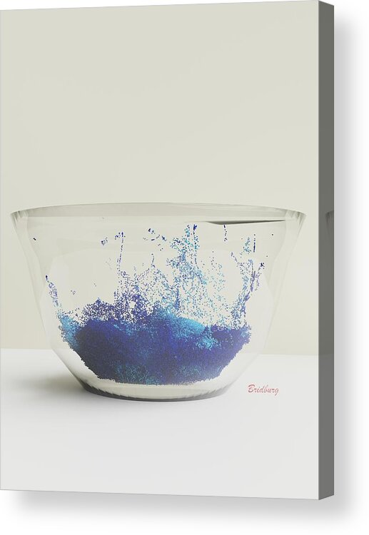 Nft Acrylic Print featuring the digital art 501 Bowl Waves by David Bridburg