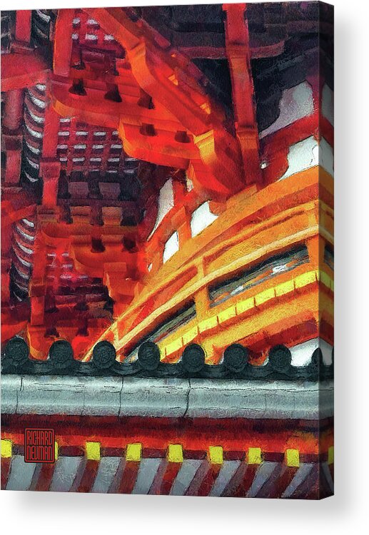 Abstract Acrylic Print featuring the mixed media 541 Architecture Abstract Art Wood Craftsmanship, Pagoda, Mount Koya, Japan by Richard Neuman Architectural Gifts