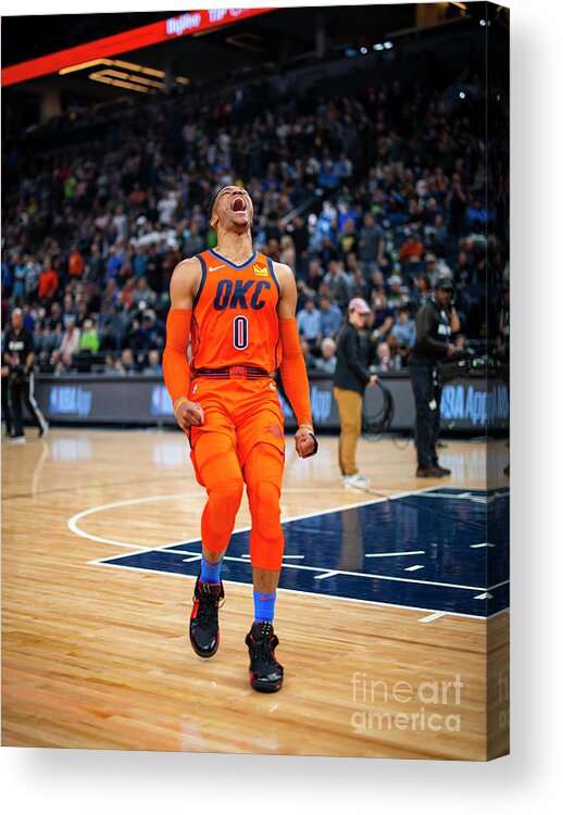 Russell Westbrook Acrylic Print featuring the photograph Russell Westbrook by Zach Beeker