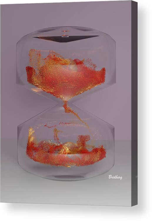 Nft Acrylic Print featuring the digital art 601 Hour Glass Waves 2 by David Bridburg