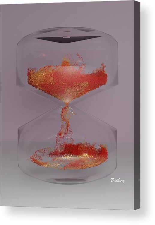 Nft Acrylic Print featuring the digital art 601 Hour Glass Waves by David Bridburg