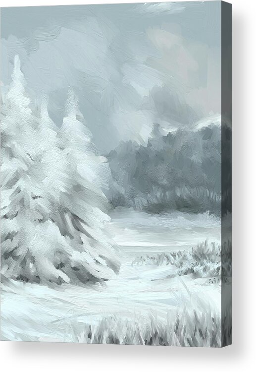 Winter Acrylic Print featuring the digital art A Day in January by Shawn Conn