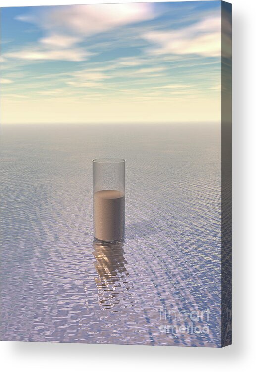 Sand Acrylic Print featuring the digital art A Glass of Sand by Phil Perkins