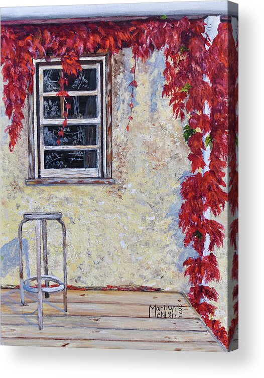 Manigotagan Acrylic Print featuring the painting A Window View by Marilyn McNish