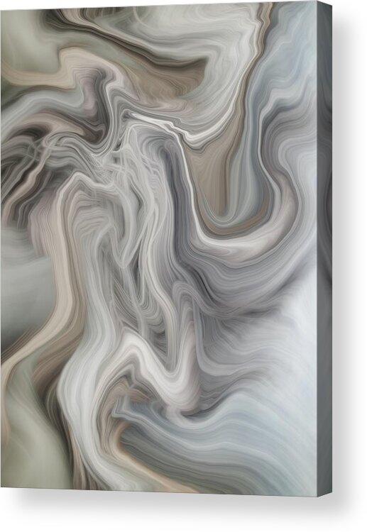 Abstract Acrylic Print featuring the digital art Gray Matter by Nancy Levan