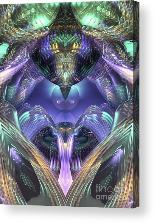 Glass Acrylic Print featuring the digital art Abstract Crystal Structure by Phil Perkins