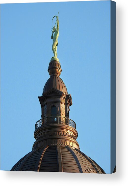Capitol Acrylic Print featuring the photograph Ad Astra, Kansas State Capitol Dome by Rod Seel