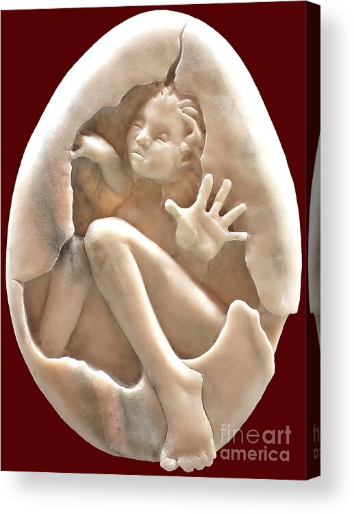 Teenage Years Acrylic Print featuring the sculpture Adolescence by Merana Cadorette