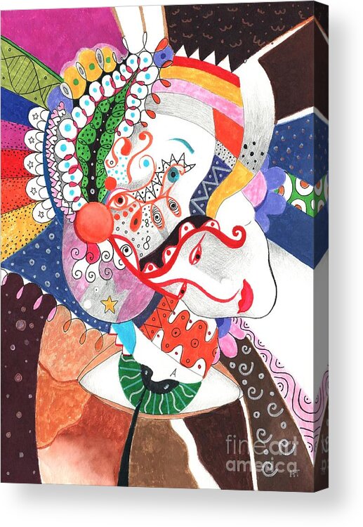 All Together By Helena Tiainen Acrylic Print featuring the mixed media All Together by Helena Tiainen