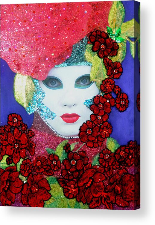 Mixed Media Acrylic Print featuring the mixed media Allegro from Carnival of Venice by Anni Adkins by Anni Adkins