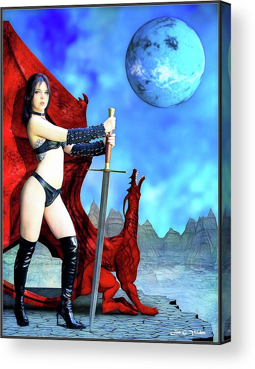 Rebel Acrylic Print featuring the photograph Amazon with Pet Dragon by Jon Volden
