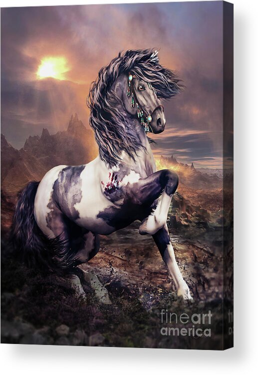 Apache War Horse Acrylic Print featuring the digital art Apache War Horse by Shanina Conway