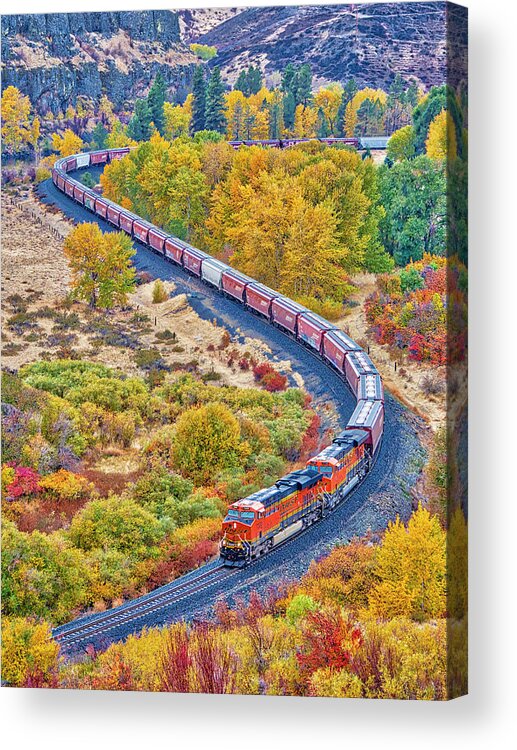 Autumn Acrylic Print featuring the photograph Autumn Train by Eggers Photography