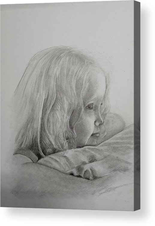  Acrylic Print featuring the drawing Ava by J L Collins