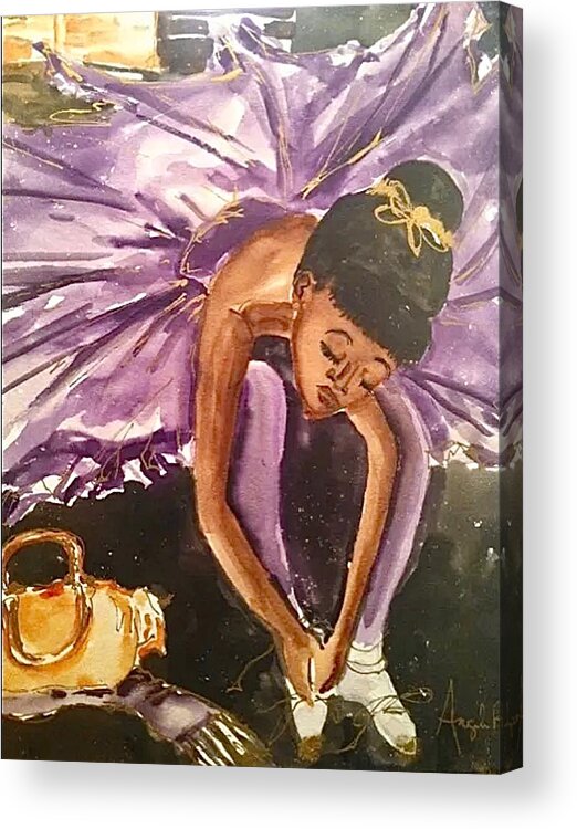  Acrylic Print featuring the painting Ballerina Girl by Angie ONeal