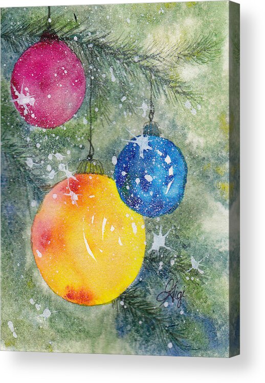 Christmas Acrylic Print featuring the painting Balles de Noel by Gigi Dequanne