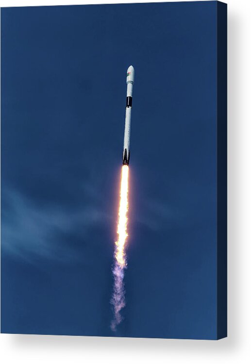 Spacex Acrylic Print featuring the photograph Bangabandhu Satellite-1 by Ron Dubin