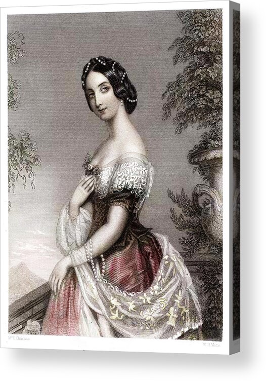 Art Acrylic Print featuring the drawing Beautiful Young Woman by Duncan1890