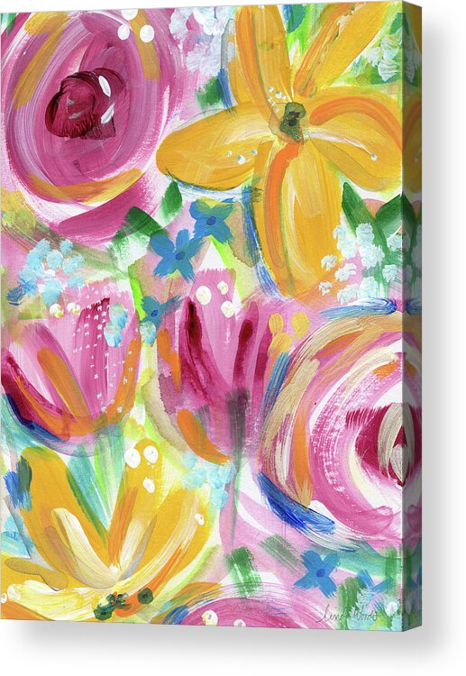 Flowers Acrylic Print featuring the painting Big Colorful Flowers - Art by Linda Woods by Linda Woods