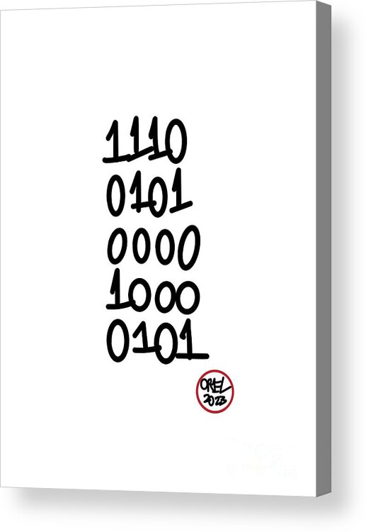  Acrylic Print featuring the mixed media Binary #1 by Oriel Ceballos