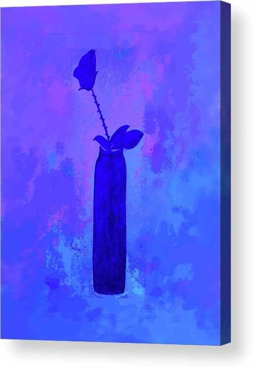 Oneheartabbey.com Acrylic Print featuring the mixed media Blue Flower by One Heart Abbey