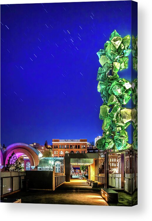 Blue Acrylic Print featuring the photograph Blue Hour on the MOG Pedestrian Bridge by Rob Green