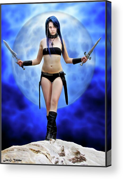Fantasy Acrylic Print featuring the photograph Blue Moon short blades by Jon Volden
