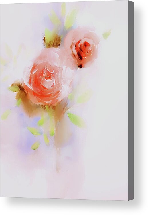 Rose Acrylic Print featuring the painting Blurry Faced Rose by Lisa Kaiser