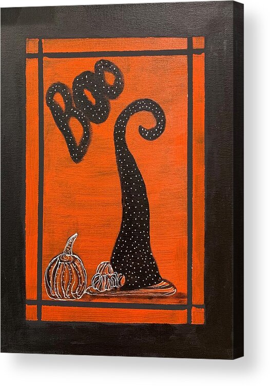 Boo Acrylic Print featuring the painting BOO by Juliette Becker