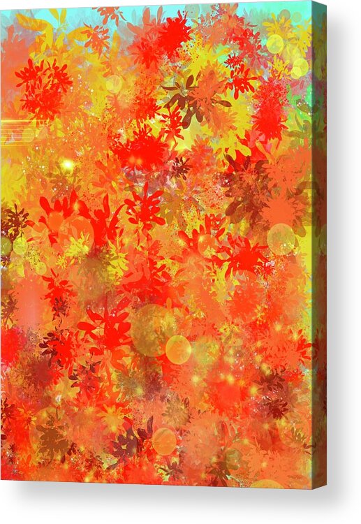 Bright Acrylic Print featuring the digital art Bright Autumn Day Abstract by Eileen Backman