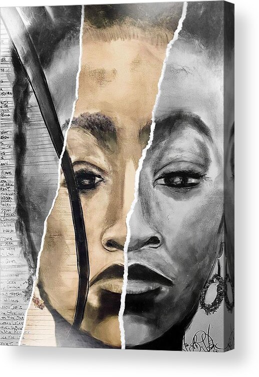  Acrylic Print featuring the mixed media Broken by Angie ONeal