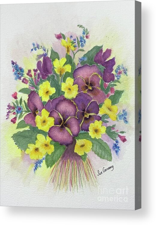 Flowers Acrylic Print featuring the painting Bundle of Joy by Sue Carmony