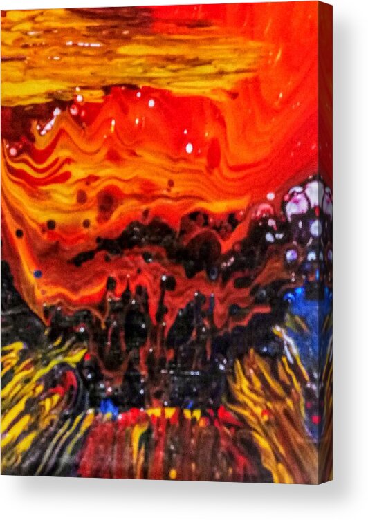 Burn Acrylic Print featuring the painting Burning Flame by Anna Adams