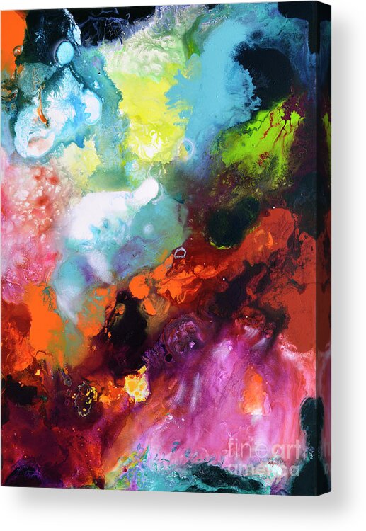 Abstract Acrylic Print featuring the painting Burst of Light three of three by Sally Trace