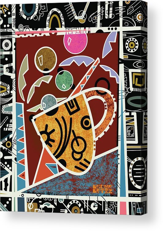 Coffee Acrylic Print featuring the painting Cafe Fiesta by Oscar Ortiz