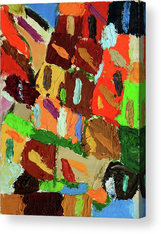 Non Objective Abstract Painting Acrylic Print featuring the painting Candles and Cakes by David Zimmerman