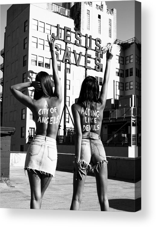 Black And White Acrylic Print featuring the photograph City of Angels by Brendan North