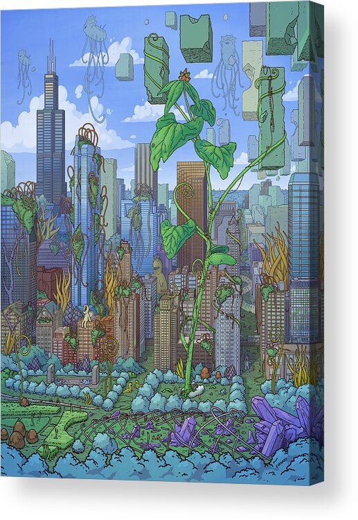  Acrylic Print featuring the digital art Cloud Gate by EvanArt - Evan Miller