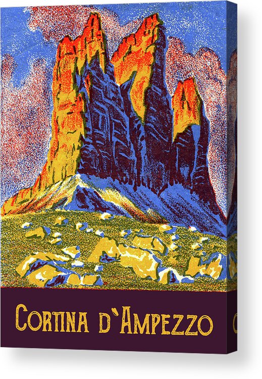 Cortina D'ampezzo Acrylic Print featuring the digital art Cortina D Ampezzo on Summer by Long Shot