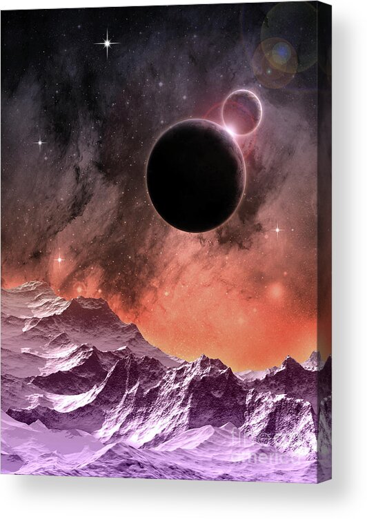 Space Acrylic Print featuring the digital art Cosmic Landscape by Phil Perkins