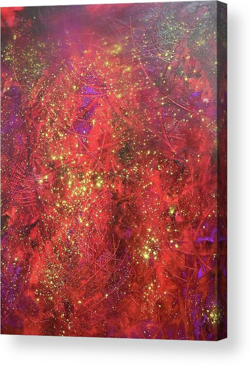 Abstract Acrylic Print featuring the painting Cosmos by Karen Lillard