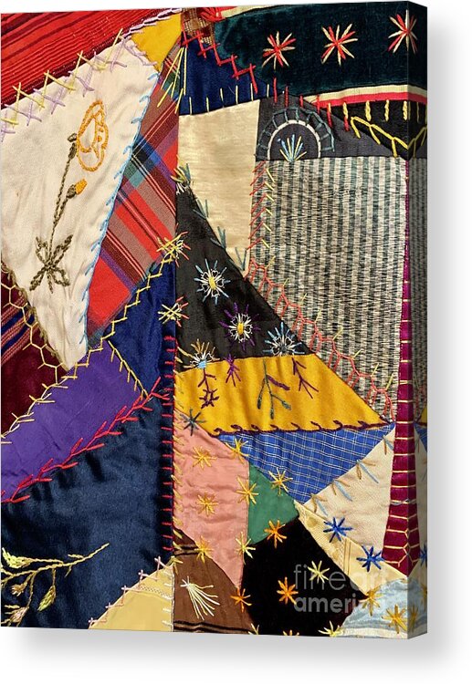 Quilt Acrylic Print featuring the photograph Crazy Quilt 3 by Modern Art