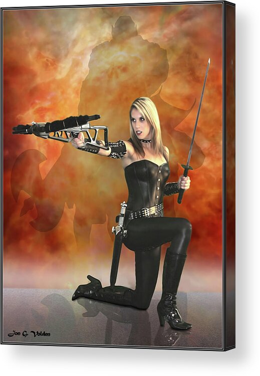 Crossbow Acrylic Print featuring the photograph Crossbow Heroine by Jon Volden