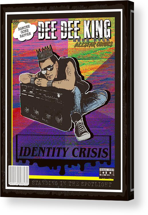 Ramones Acrylic Print featuring the digital art Dee Dee King Identity Crisis Comic by Christina Rick